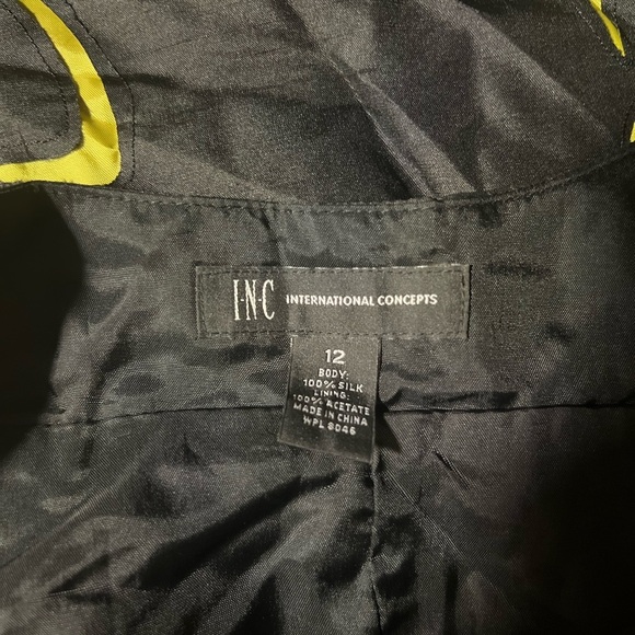 🖤💛LIKE NEW I-N-C INTERNATIONAL CONCEPTS  BLACK WITH YELLOW FUN DRESS SZ 12 🖤 - Picture 4 of 10